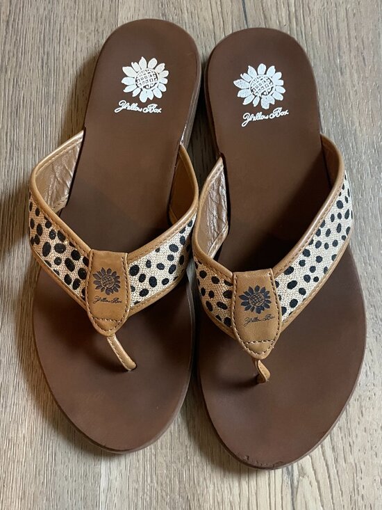 Yellow Box Shoes - Yellow Box Women's Animal Print Leopard Flop Flops Thong Sandals 9.5